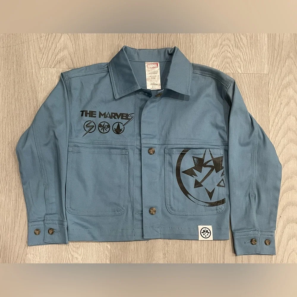 NWOT Walt Disney Parks The Marvels Blue‎ Girls Jacket  in Size 5/6